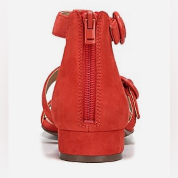 NATURALIZER Mabel suede strappy sandals adjustable zip back rust NEW size 8.5W - Picture 2 of 10